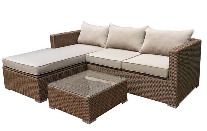 Amelia 3-piece brown outdoor modular sectional