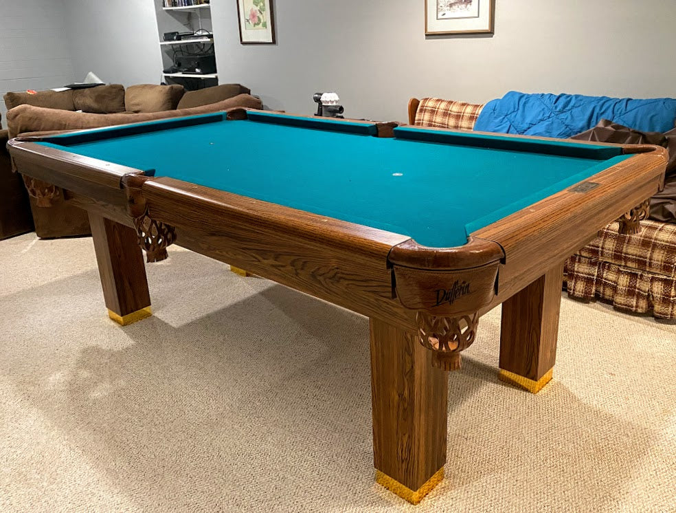 8' Preowned Dufferin Royal Pool Table Installed With Accessories. Waln 