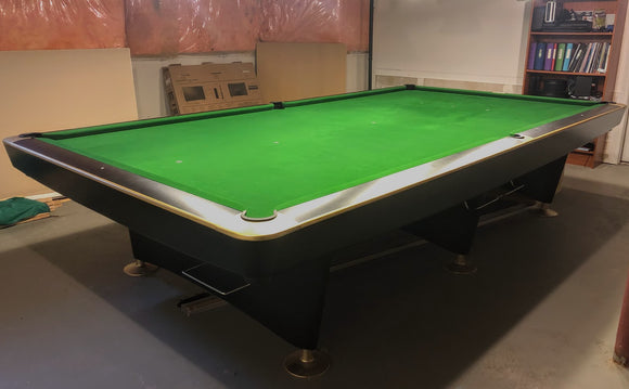 12' PREOWNED BRUNSWICK GOLD CROWN  SNOOKER TABLE INSTALLED WITH ACCESSORIES