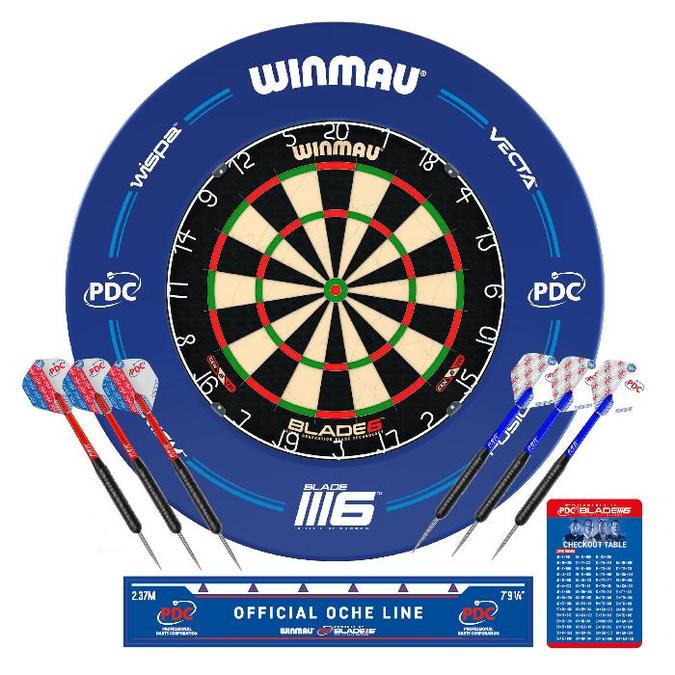 Winmau Blade 6 Complete Dartboard Set - with Surround & Darts