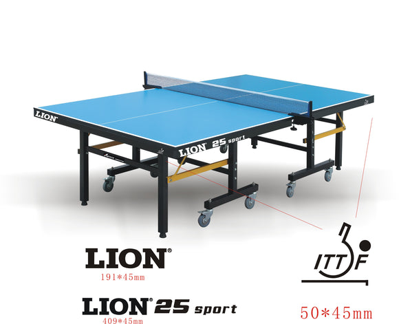 LION COMPETITION INDOOR TENNIS TABLE WITH NET SET (25MM THICK)