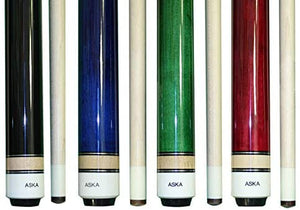 Set of 4 Wrapless ASKA L3 Billiard Pool Cue Sticks, 58" Hard Rock Canadian Maple, 13mm Hard Le Pro Tip, Mixed Weights L3S4