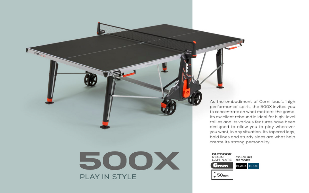 CORNILLEAU PERFORMANCE 500X Outdoor Crossover Tennis Table – 7mm