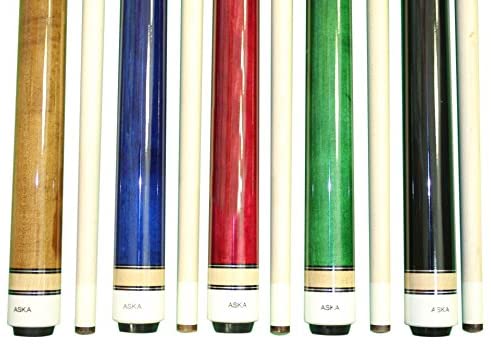 Set of 5 Wrapless ASKA L3 Billiard Pool Cue Sticks, 58