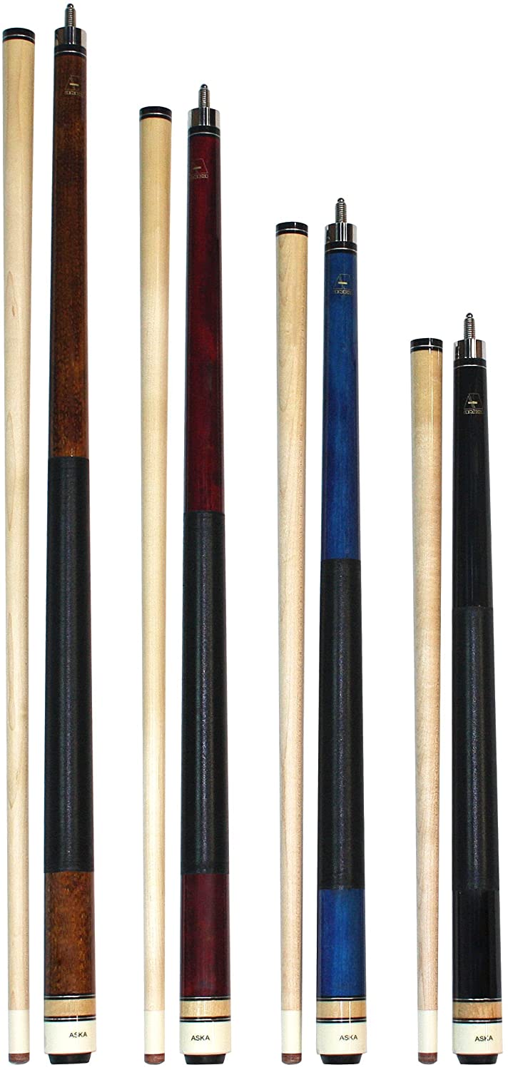 Aska Set of 4 Wrapped Short Kids Pool Cue Sticks – LCS4
