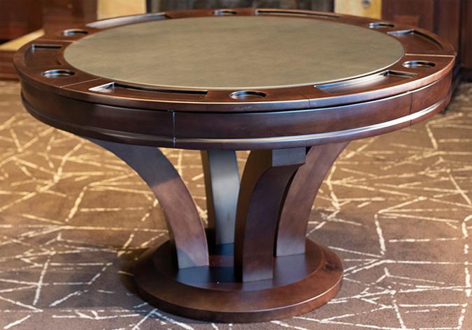 Majestic Lyon Walnut Finish Modern Hardwood Gaming & Poker Table