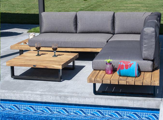 Hudson 5-Piece 3-Piece Outdoor Sectional Patio Seating Set