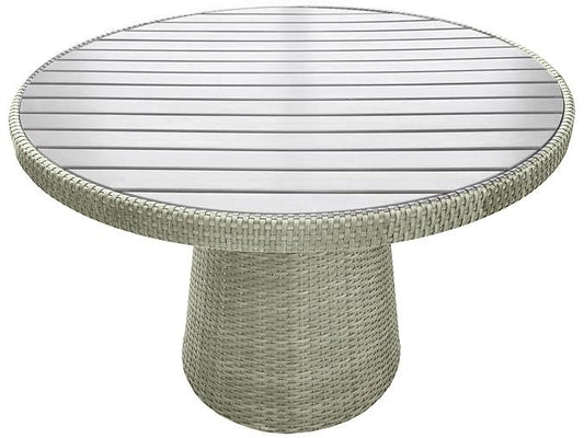 Delia stone 44 inch round patio dining table