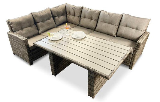 Lorraine 3-piece outdoor modular sectional with grey cushions