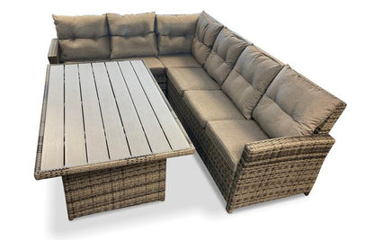 Lorraine 3-Piece Outdoor Modular Sectional Set with Grey Cushions