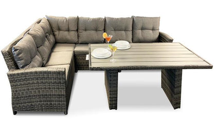 Lorraine 3-Piece Outdoor Modular Sectional Set with Grey Cushions