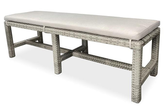 Stone grey outdoor dining bench