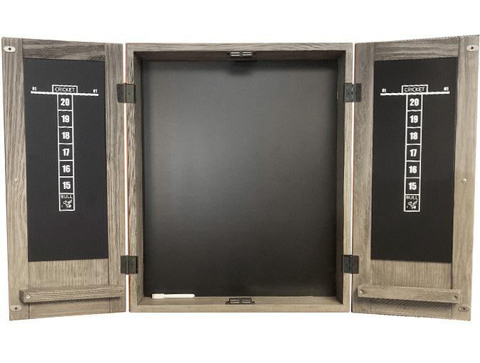 Majestic Rustic Barnwood Grey Finish Solid Hardwood Dart Cabinet
