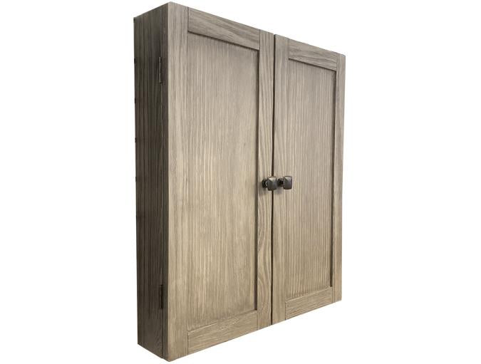 Majestic Rustic Barnwood Grey Finish Solid Hardwood Dart Cabinet
