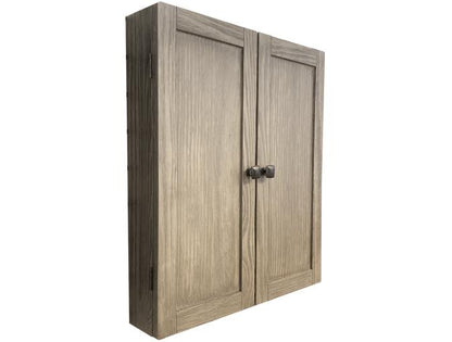 Majestic Rustic Barnwood Grey Finish Solid Hardwood Dart Cabinet