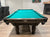 8 FOOT PREOWNED HERRINGTON BILLIARDS POOL TABLE INSTALLED WITH ACCESSORIES
