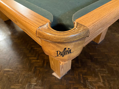 8 FT PRE-OWNED DUFFERIN REGAL SNOOKER TABLE – LIGHT OAK, INSTALLED WITH ACCESSORIES