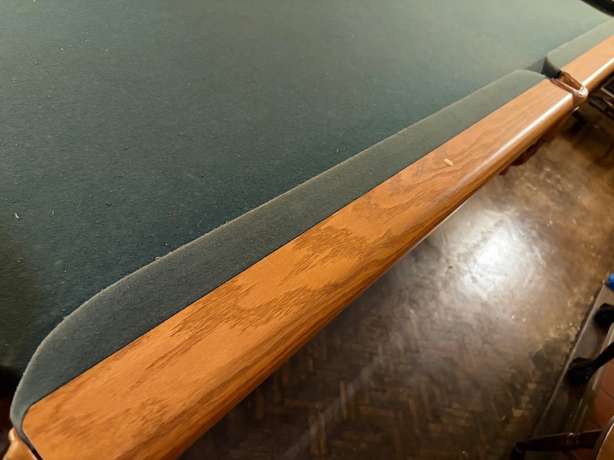 8 FT PRE-OWNED DUFFERIN REGAL SNOOKER TABLE – LIGHT OAK, INSTALLED WITH ACCESSORIES