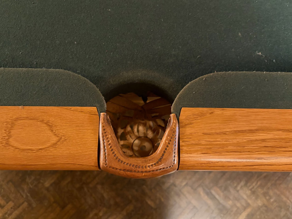 8 FT PRE-OWNED DUFFERIN REGAL SNOOKER TABLE – LIGHT OAK, INSTALLED WITH ACCESSORIES
