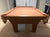 8 FOOT PREOWNED OLHAUSEN SHERATON POOL TABLE INSTALLED WITH ACCESSORIES