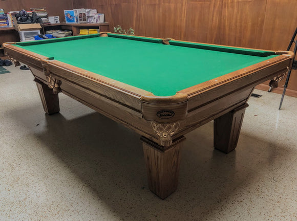 PREOWNED 8' OLHAUSEN AUGUSTA POOL TABLE INSTALLED WITH ACCESOORIES
