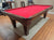 8' PREOWNED BERINGER POOL TABLE INSTALLED WITH ACCESSORIES WALNUT FINISH