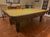 8' PREOWNED DUFFERIN REGENT POOL TABLE INSTALLED WITH ACCESSORIES SMOKY OAK FINISH
