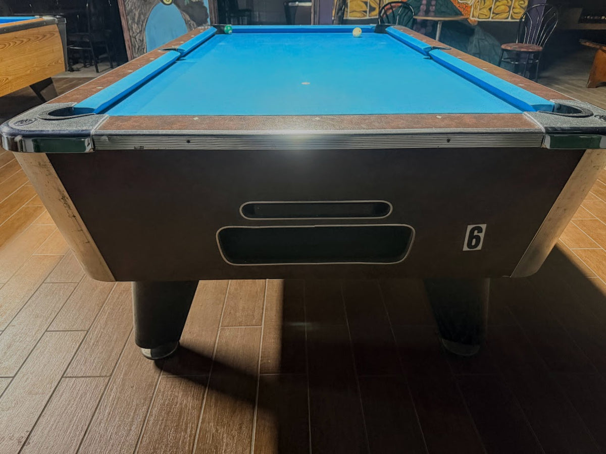 8 FT PREOWNED VALLEY COIN-OPERATED SLATE POOL TABLE