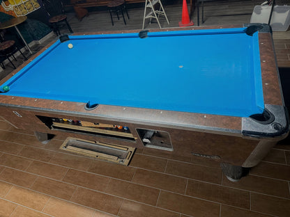 8 FT PREOWNED VALLEY COIN-OPERATED SLATE POOL TABLE