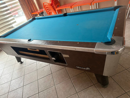 8 FT PREOWNED VALLEY COIN-OPERATED SLATE POOL TABLE