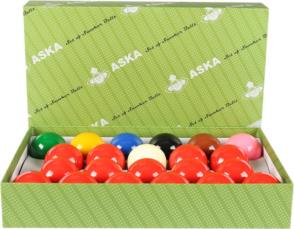 2 1/4' Aska Billiards Snooker Balls Set, 22 Balls Including a Cue Ball