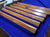 9 FOOT PREOWNED DUFFERIN REGENT POOL TABLE INSTALLED WITH ACCESSORIES SMOKY OAK FINISH