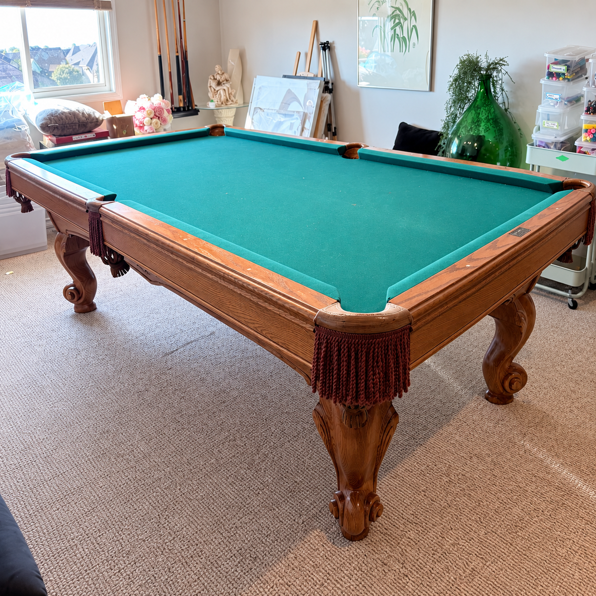 Pre-owned 9 foot Brunswick Mansfield pool table