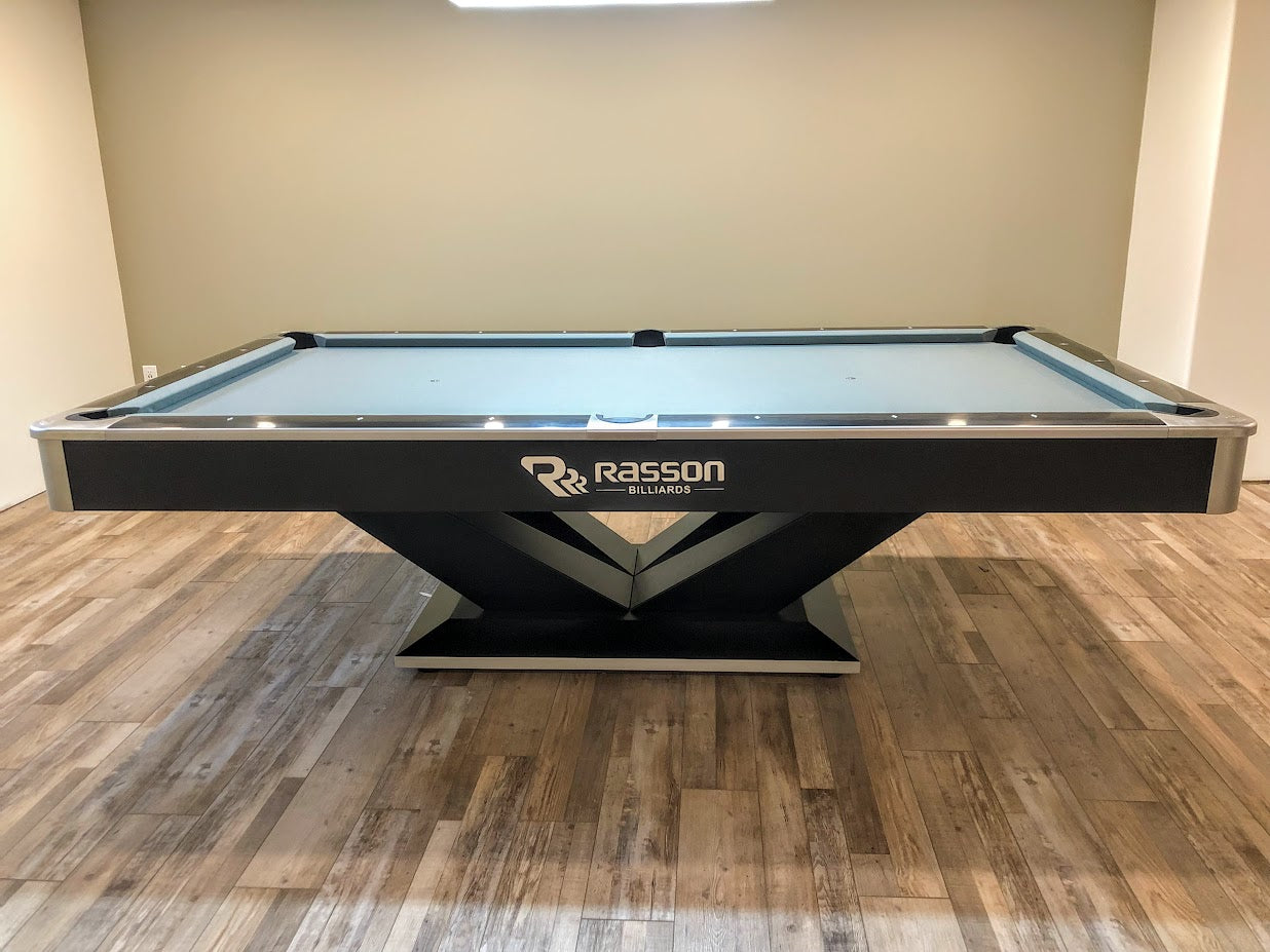 8' RASSON VICTORY II PLUS BLACK COMPETITION POOL TABLE