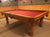 8' PREOWNED DUFFERIN SLATE POOLTABLE INSTALLED WITH ACCESSORIES LIGHT OAK FINISH