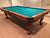 9' PREOWNED PARAGON ABERDEN POOL TABLE INSTALLED WITH ACCESSORIES
