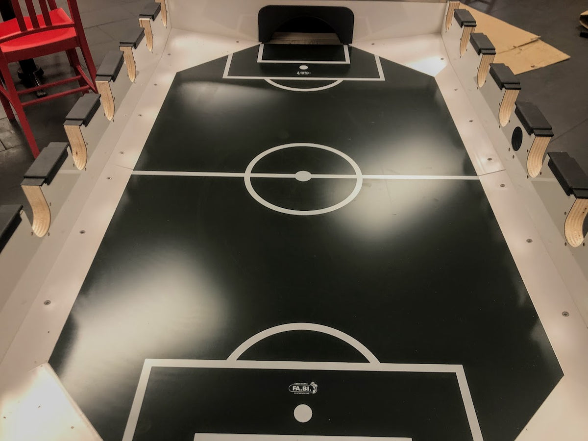 FABI COIN-OPERATED FOOSBALL TABLE WITH GLASS COVER