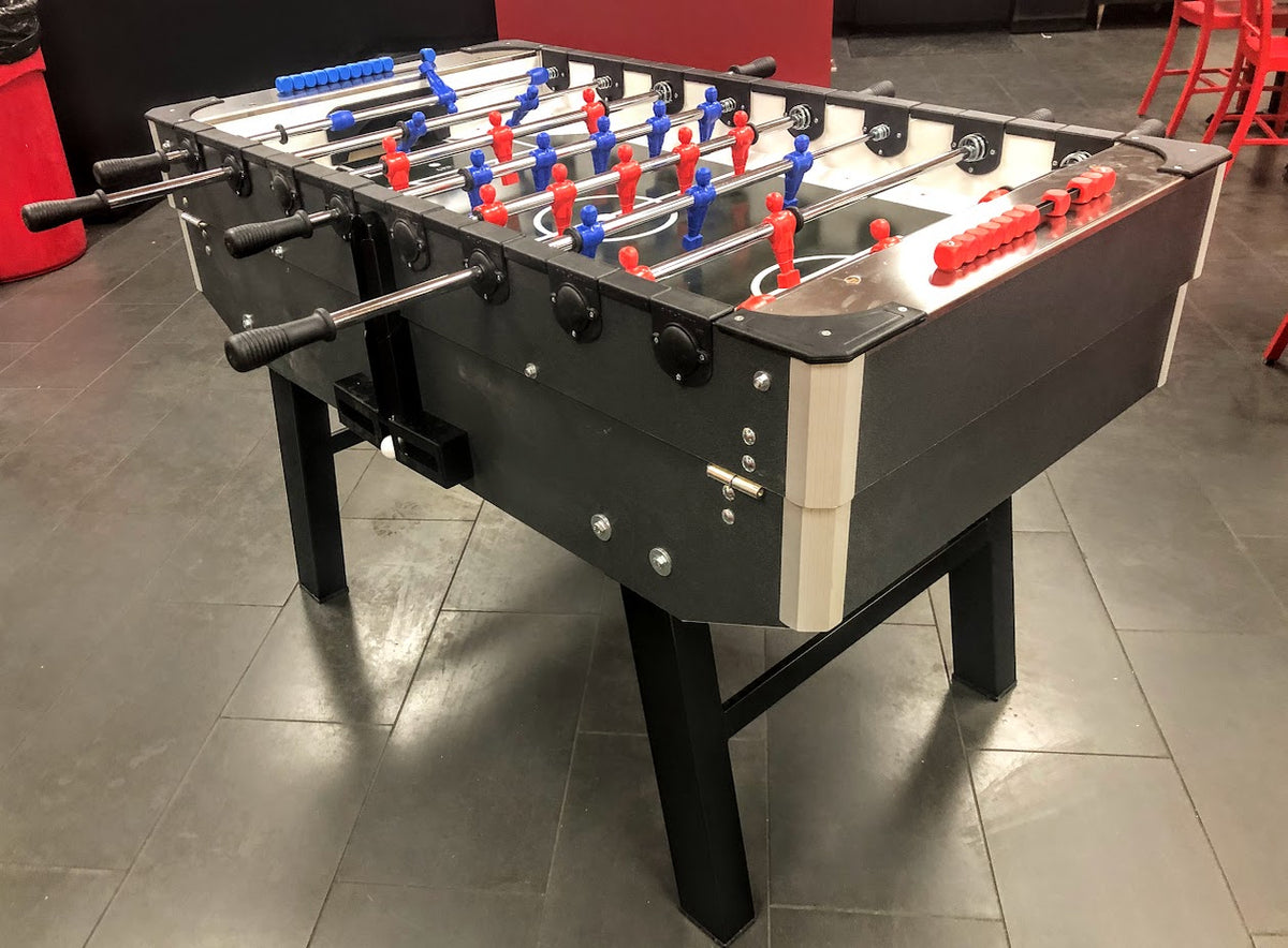 FABI COIN-OPERATED FOOSBALL TABLE WITH GLASS COVER