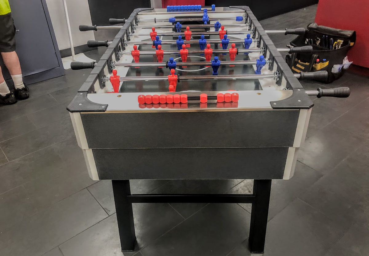 FABI COIN-OPERATED FOOSBALL TABLE WITH GLASS COVER