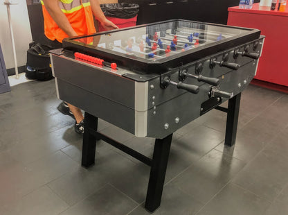 FABI COIN-OPERATED FOOSBALL TABLE WITH GLASS COVER
