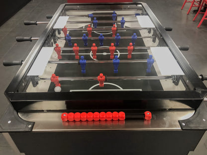 FABI COIN-OPERATED FOOSBALL TABLE WITH GLASS COVER