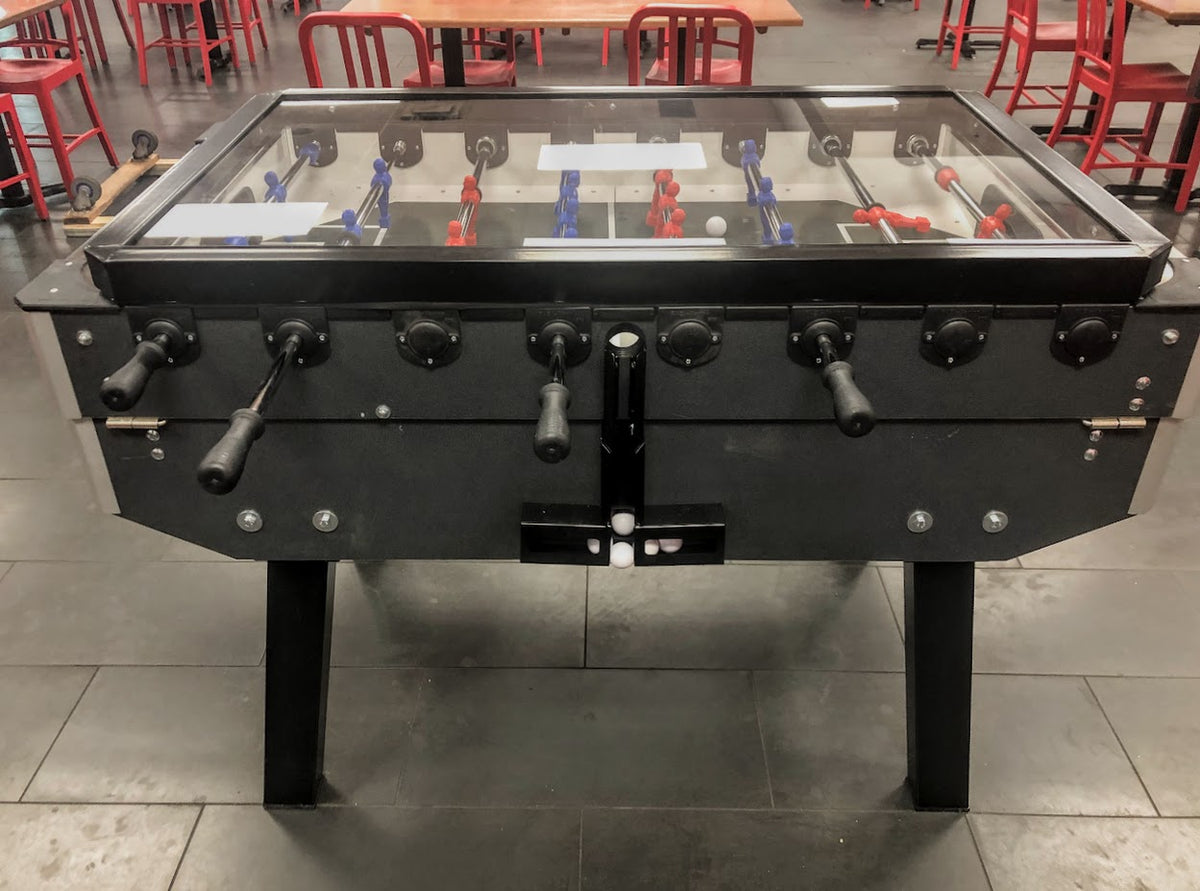 FABI COIN-OPERATED FOOSBALL TABLE WITH GLASS COVER