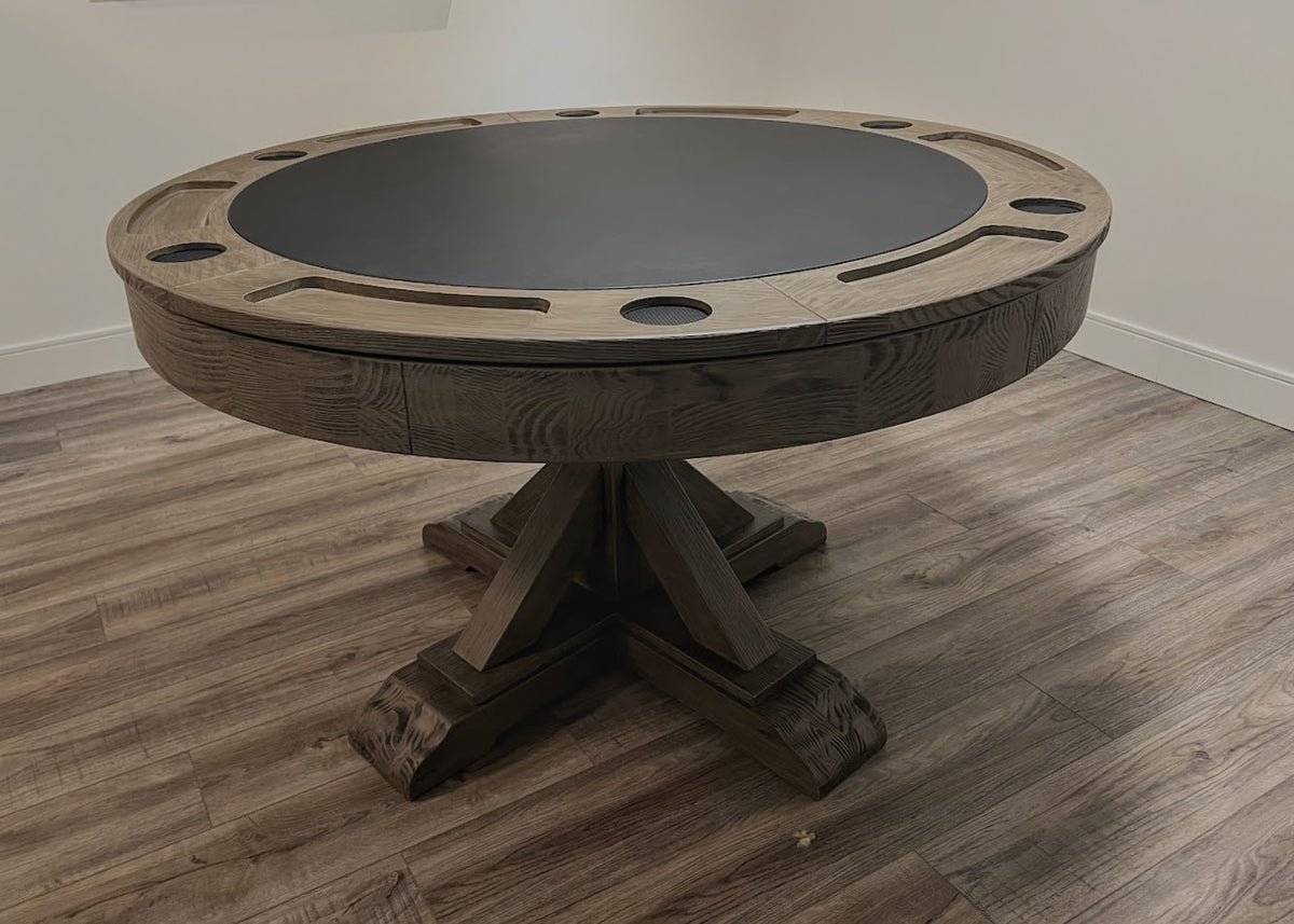 Majestic Arthur Poker Card Game Table – Barnwood Grey Finish