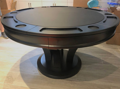 Majestic Lyon Black Finish Modern Hardwood Gaming / Poker Table
