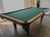 9' PREOWNED DUFFERIN CLASSIC POOL TABLE INSTALLED WITH ACCESSORIES SMOKY OAK FINISH