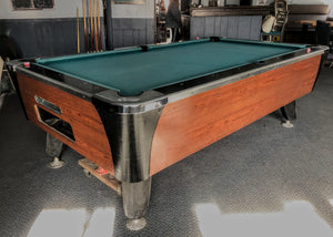 8' PREOWNED DYNAMO COIN OPERATED SLATE POOL TABLE