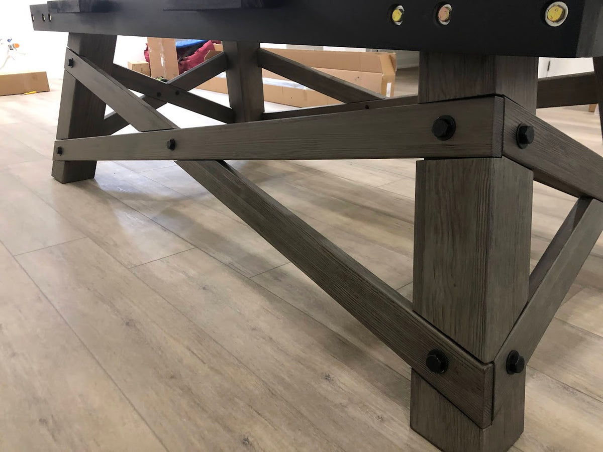 8 FT MAJESTIC ACADIEN BARNWOOD GREY POOL TABLE