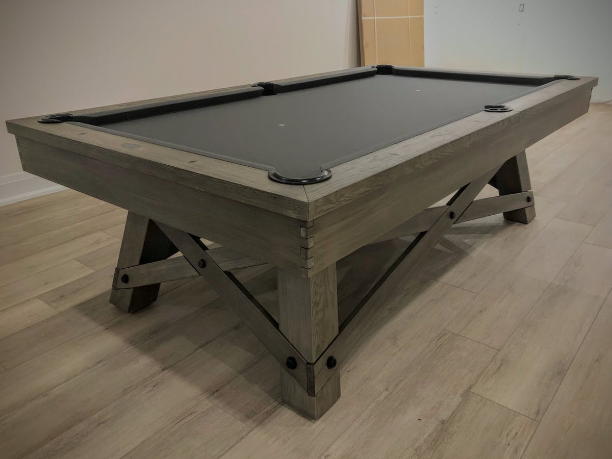 8 FT MAJESTIC ACADIEN BARNWOOD GREY POOL TABLE