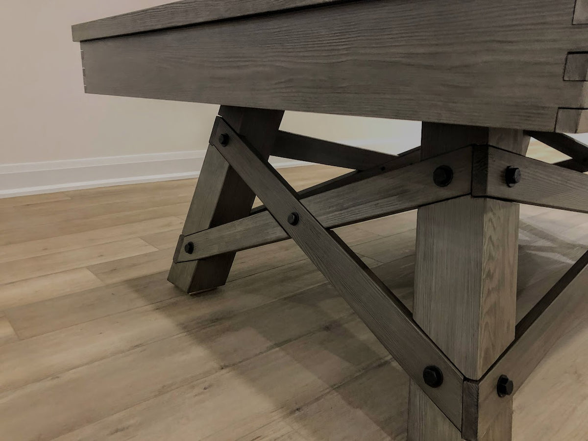 8 FT MAJESTIC ACADIEN BARNWOOD GREY POOL TABLE