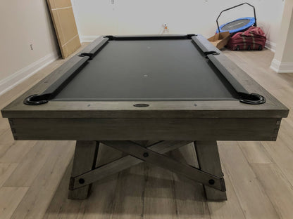 8 FT MAJESTIC ACADIEN BARNWOOD GREY POOL TABLE